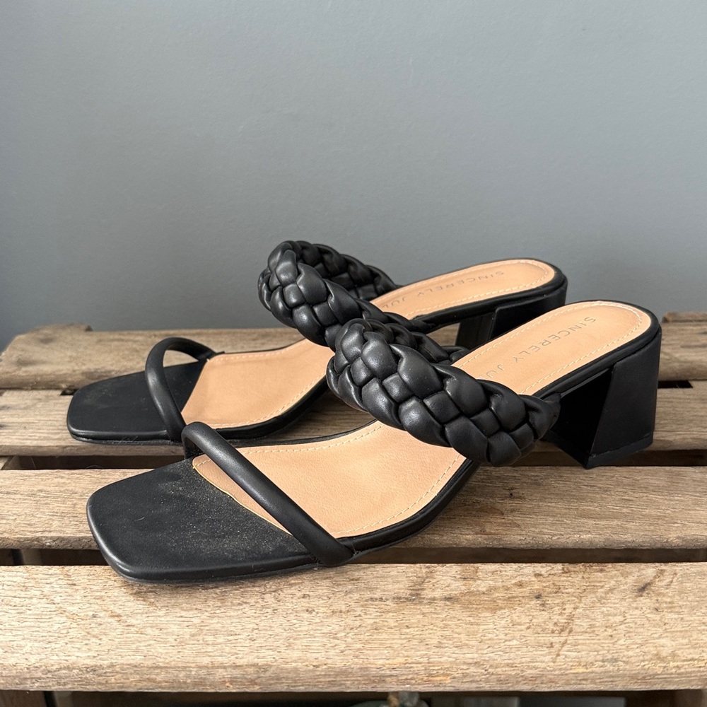 NEW Sincerely Jules Heel Braided sandals‎ Size 9 A25